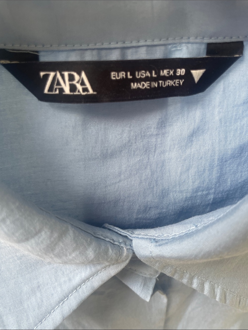 Zara Light Blue Button-Front Shirt Dress - Picture 2 of 6